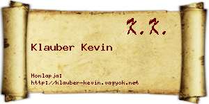Klauber Kevin névjegykártya